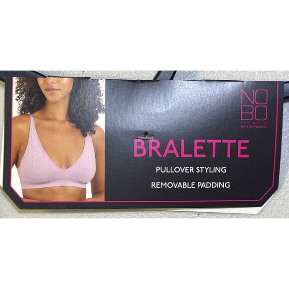 No Boundaries XXXL Seamless Plunge Bralette Lavender Touch Removable Padding - Picture 5 of 9
